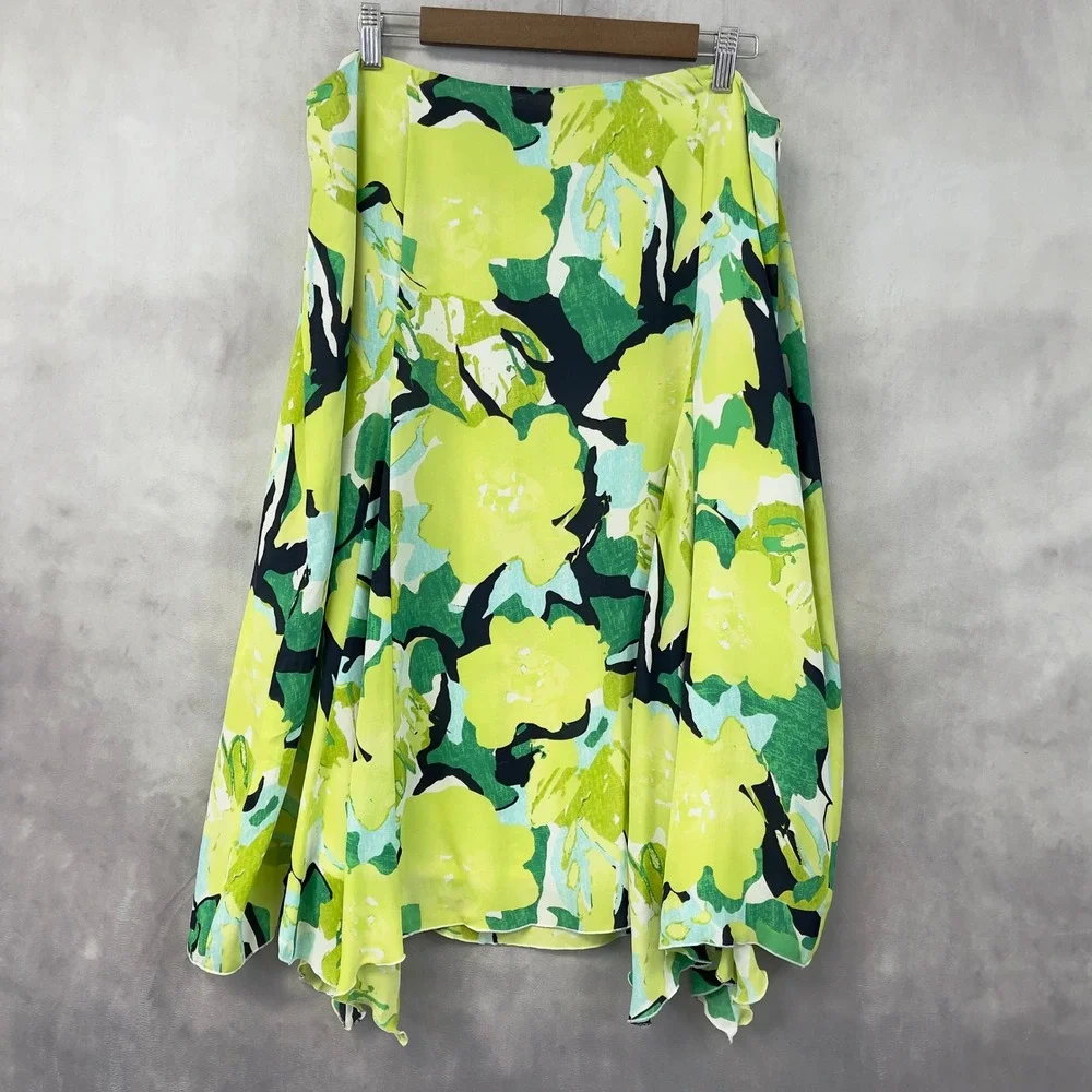 Nygard Collection Silk Skirt Womens 16 Floral Flowy Fairy Feminine Dainty Spring - Picture 1 of 9